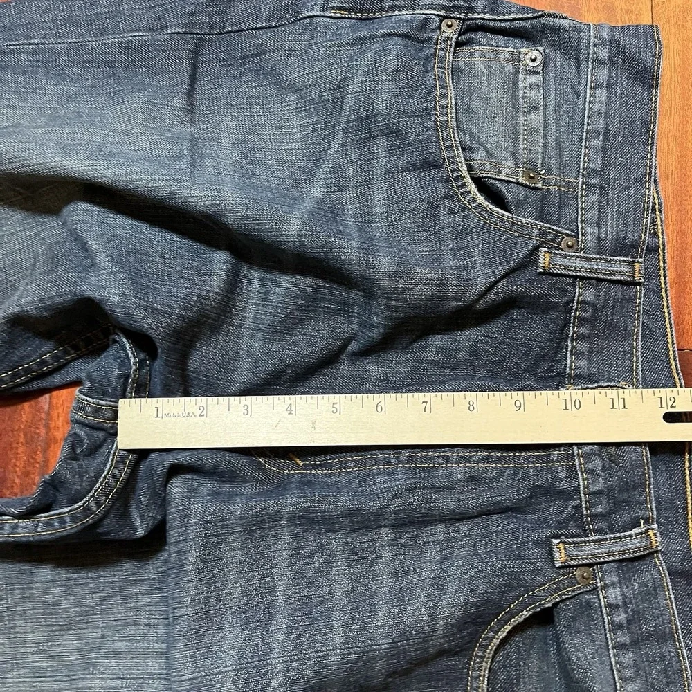 Levis Jeans Mens 38x36 559 Blue Dark Wash Whiskering Relaxed Straight Denim Work